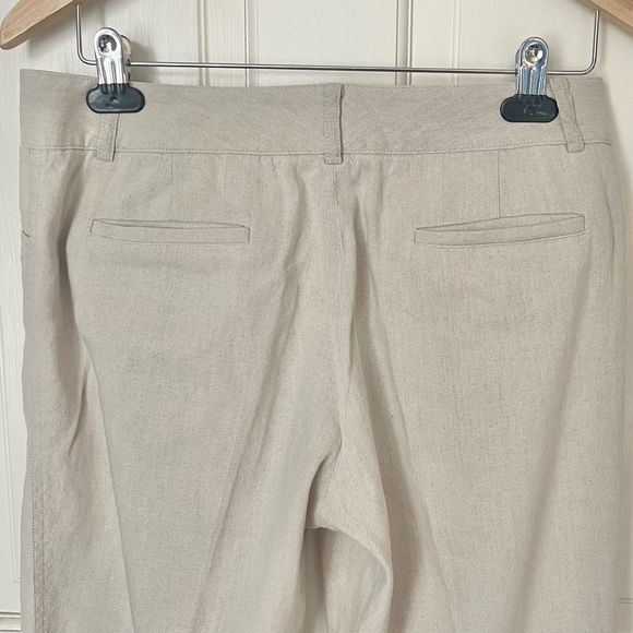 Tahari Linen Cotton Blend Straight Leg Pants Size 6 Office Professional Work - Picture 6 of 8